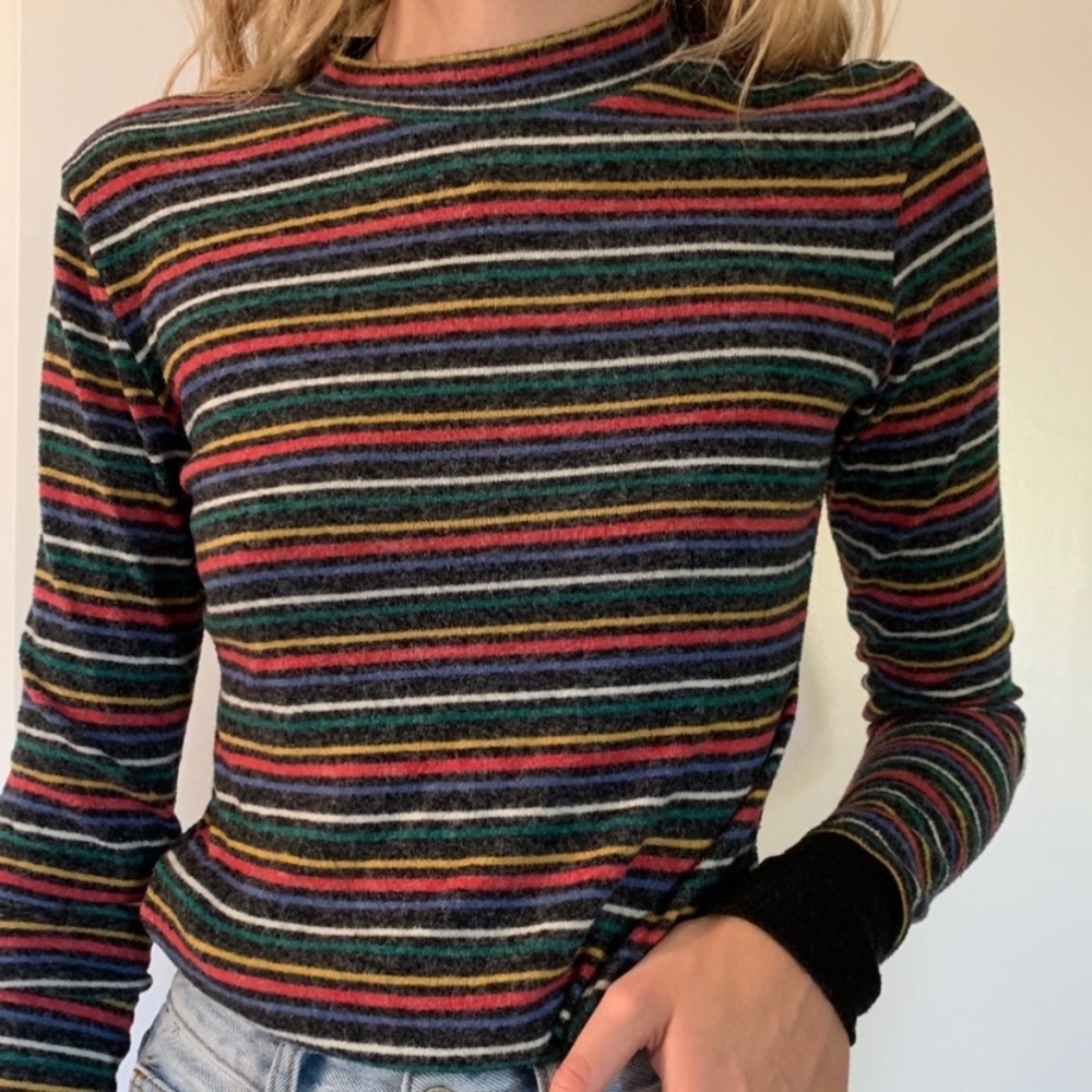 Urban outfitters rainbow striped turtleneck